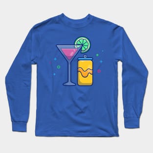 Lemon Juice With Orange Soda Canned Drink Cartoon Long Sleeve T-Shirt